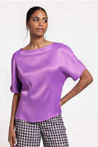 Luxx satin top purper, Studio Anneloes