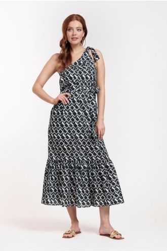 Studio_Anneloes_Scottie_graphic_poplin_dress_black_off_white_Hilnetta_s