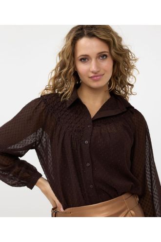 Esqualo_Blouse_plumetis_smock_Chocolate_Hilnetta_s_1