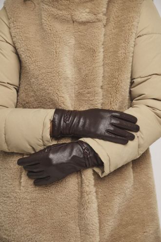 Junai eather gloves breaded detail, Rino & Pelle