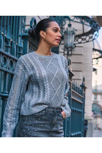 Sweater cable foil Zilver