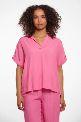 Rino___Pelle_Em_Short_sleeve_blouse_Bright_Pink_Hilnetta_s