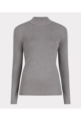 Top col rib lurex grey, Esqualo