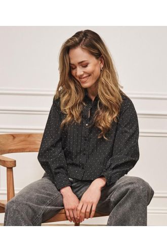 Esqualo_Blouse_rhinestones_striped_black_Hilnetta_s