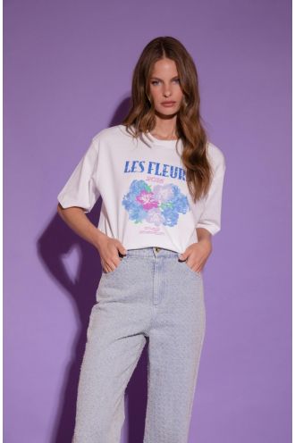 Baylie T-Shirt Print blue, Amaya Amsterdam