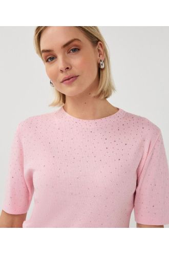 Esqualo_Top_rib_s_slve_sequins_romance_rose_Hilnetta_s