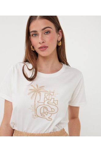 Esqualo_T_shirt_Palm_embroidery_off_white___sand_Hilnetta_s