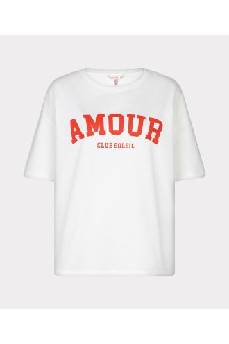 T-shirt French Terry off white / red, Esqualo