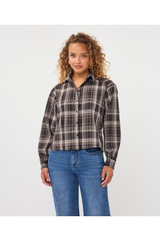 Esqualo_Blouse_short_check_strass_Hilnetta_s