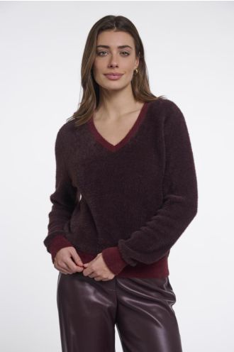 Rino___Pelle_Long_sleeve_pullover_with_V_neck_Hilnetta_s