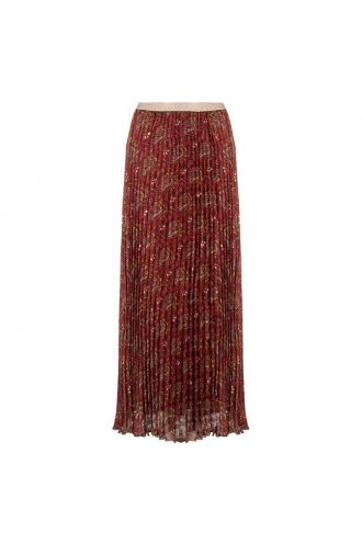 Skirt plisse paisley plum