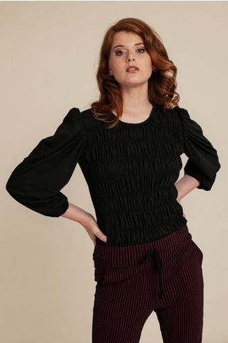 Mimi smoq shirt black