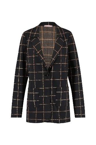 Tessie check blazer black/peach