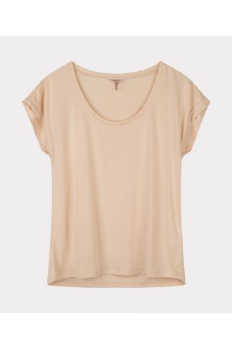 T-Shirt turn up sleeve Light Sand