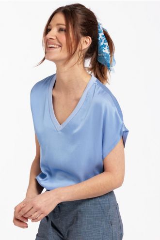 Elzi satin shirt lavender