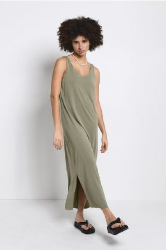  Saga strap dress vetivier wash