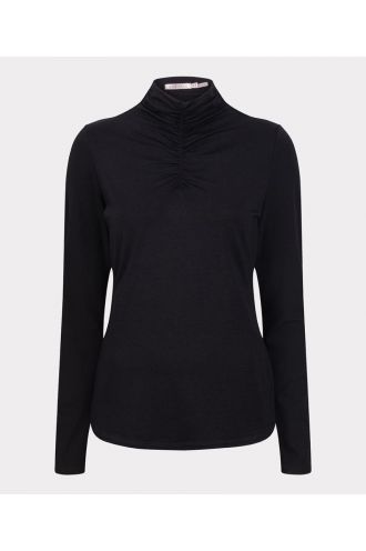 Top smocked neckline solid SJ black