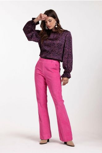 Flair rib trousers pink