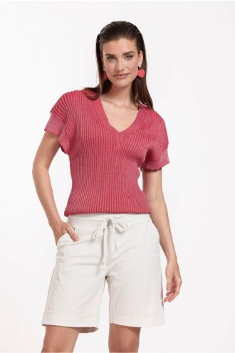 Tanya lurex pullover red