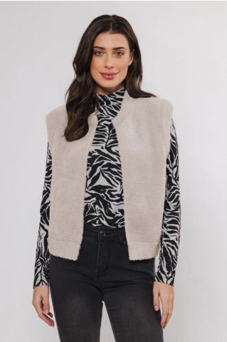 Elona Short waistcoat Stone