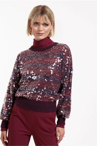 Lilly sequins pullover blackberry/merlot