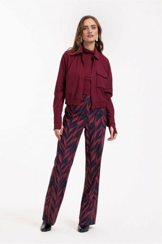 Marilon leaves trousers darkblue/merlot