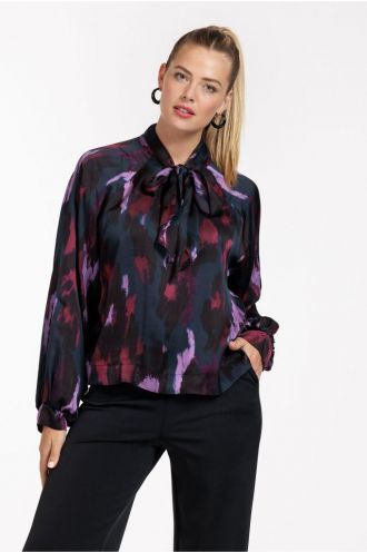 Frances satin leopard blouse