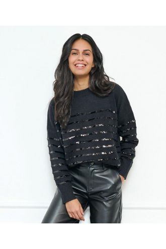 Esqualo_Sweater_striped_sequins_Black_Hilnetta_s_3