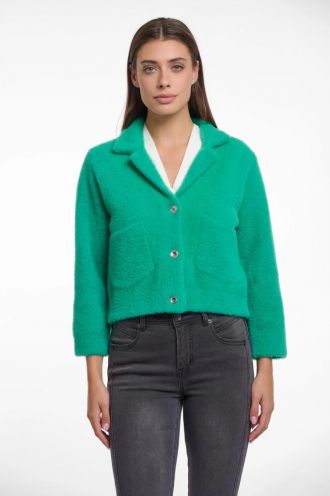 Norah Short cardigan Clover Green