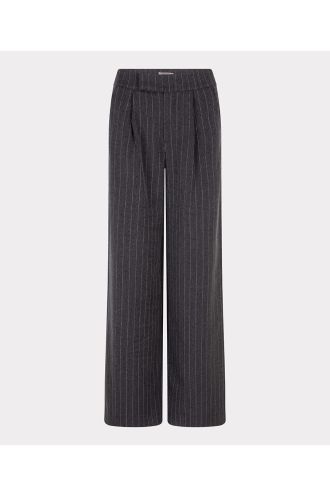 Trousers high waist stripe studs dark grey, Esqualo