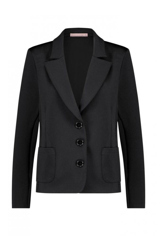 MORE of ME Studio Anneloes Suzy shiny bonded blazer black Female Outfitters